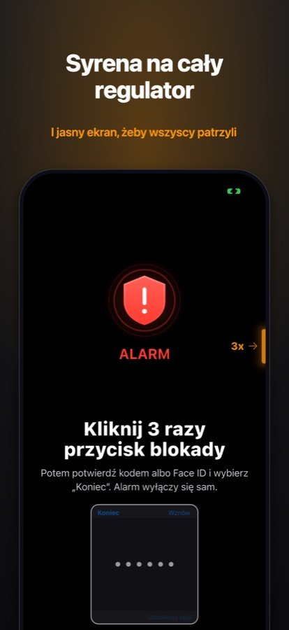 Alarm z syreną i jasnym ekranem